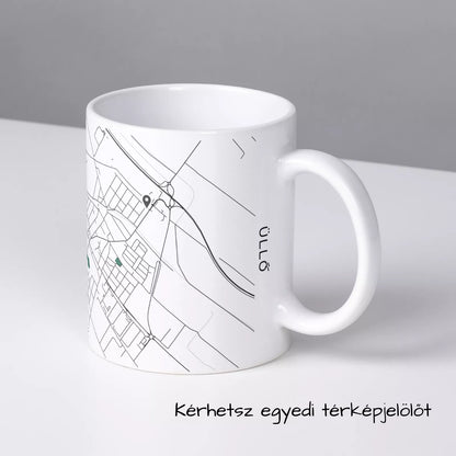 Üllő - Térképes bögre