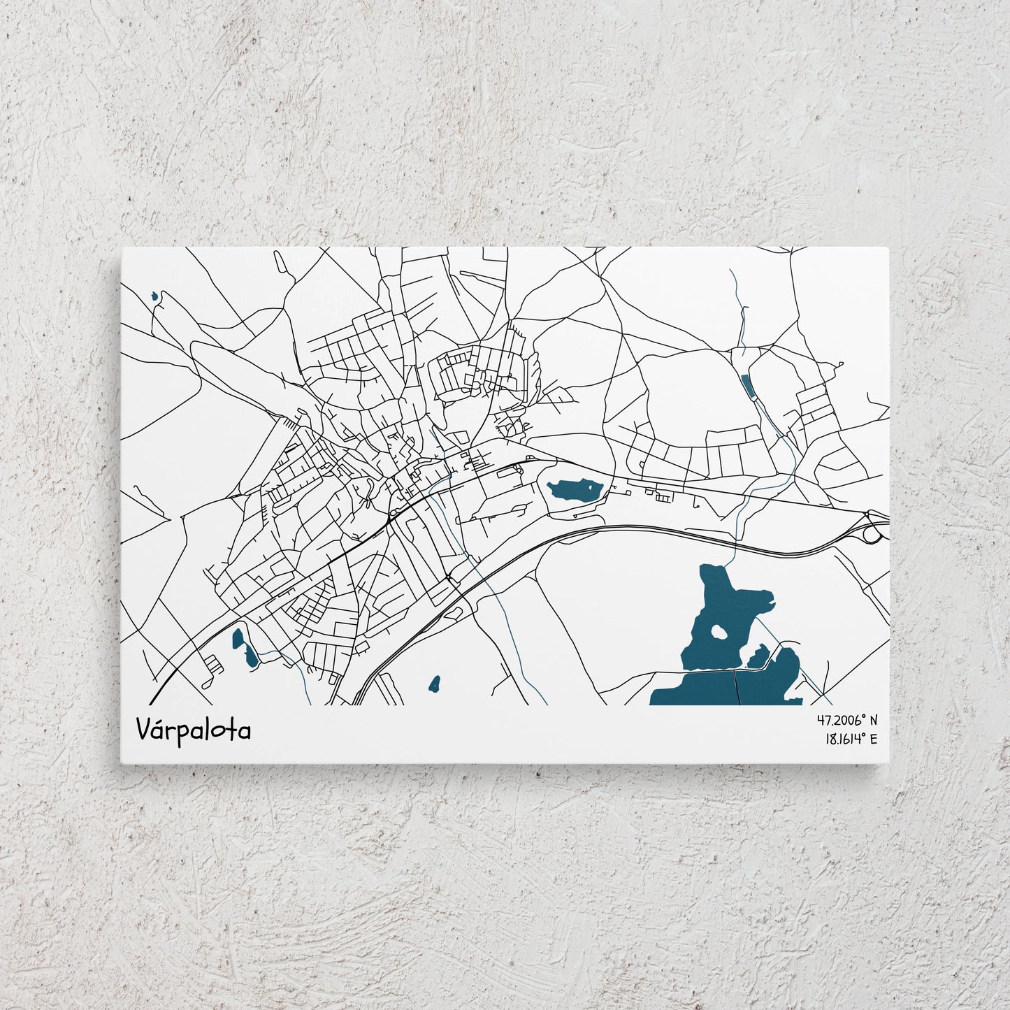 Várpalota - Térképes vászonkép