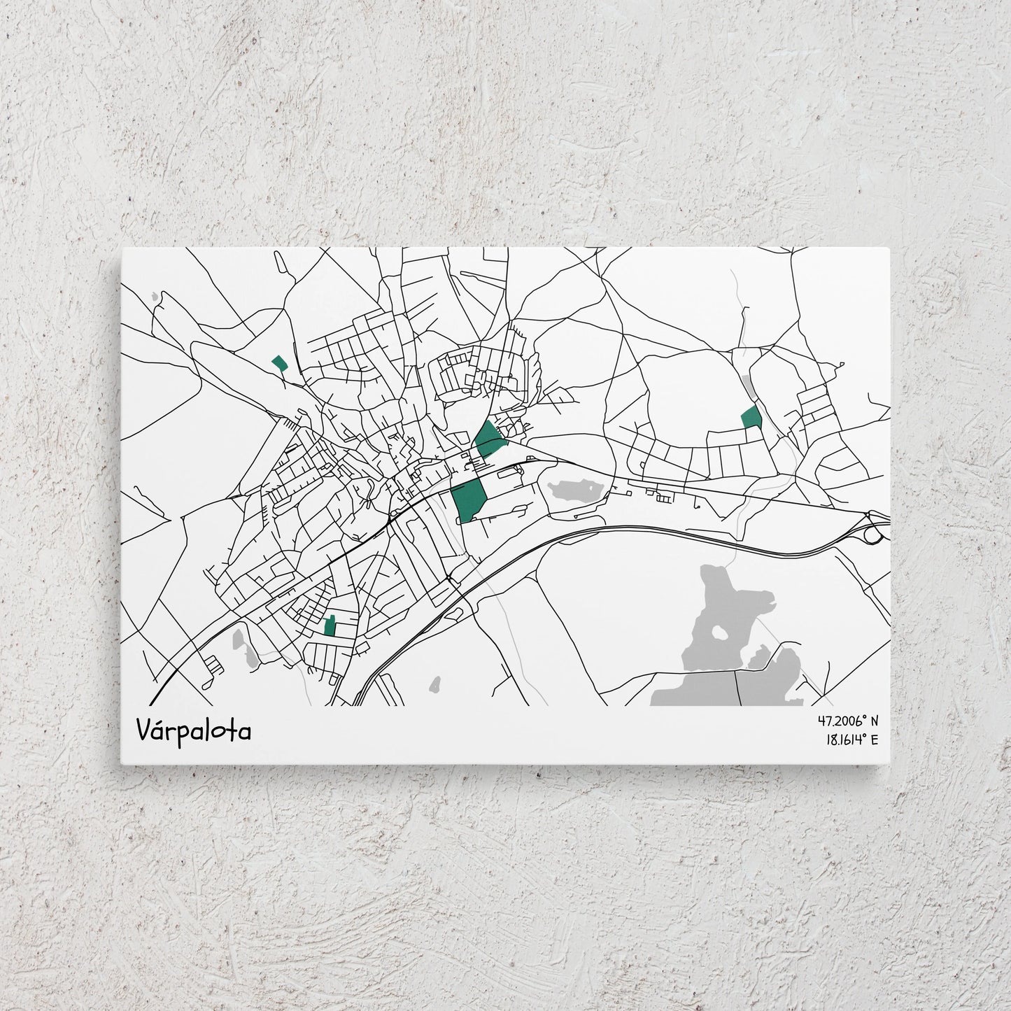 Várpalota - Térképes vászonkép