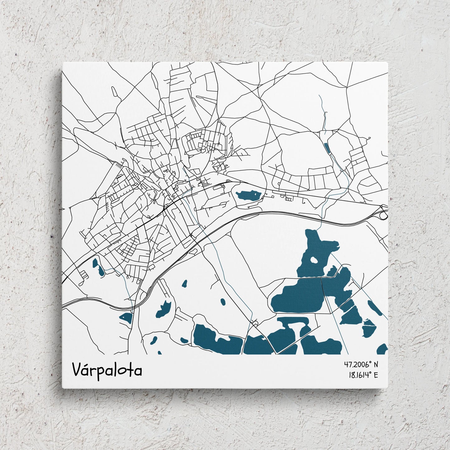 Várpalota - Térképes vászonkép