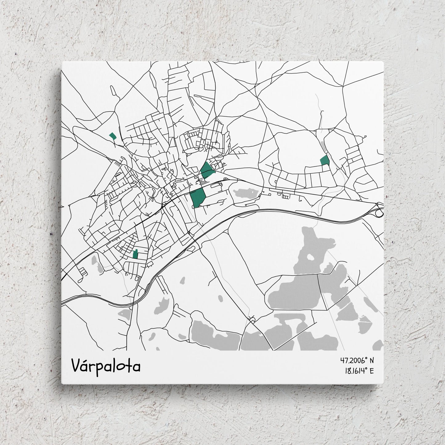 Várpalota - Térképes vászonkép