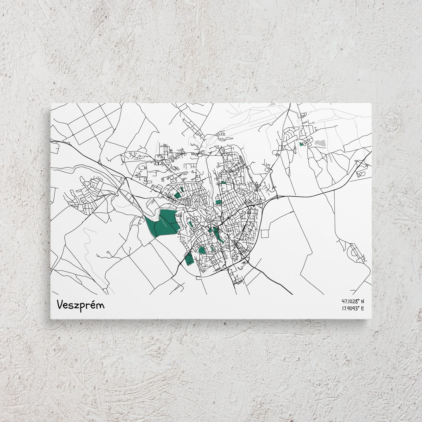 Veszprém - Térképes vászonkép