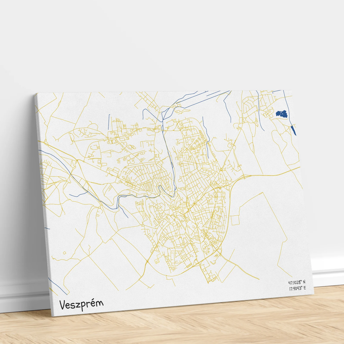 Veszprém - Térképes vászonkép