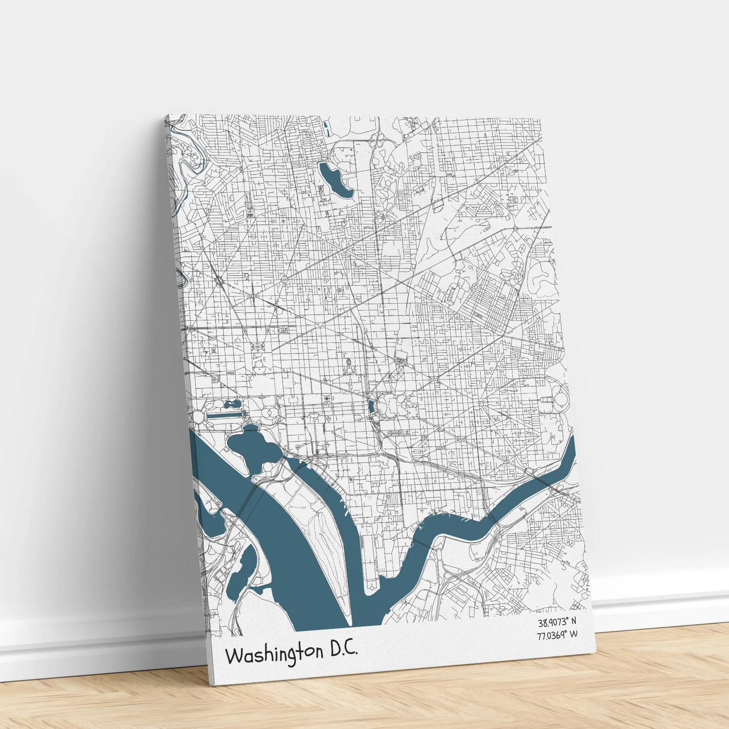 Washington - Térképes vászonkép
