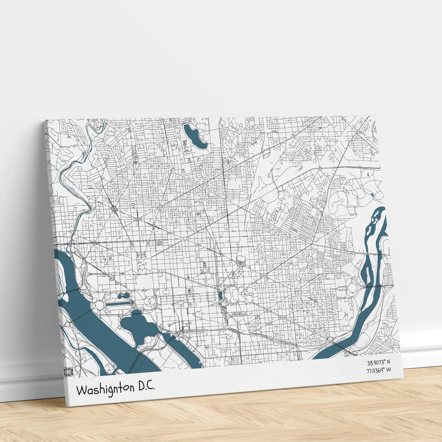Washington - Térképes vászonkép