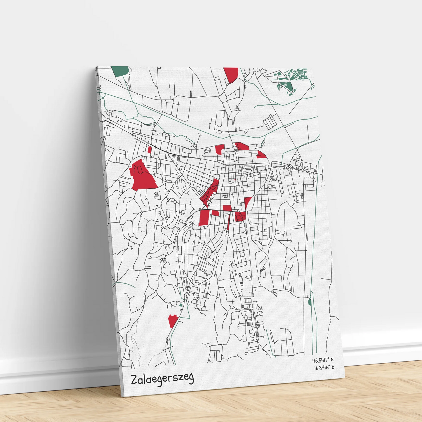 Zalaegerszeg - Térképes vászonkép