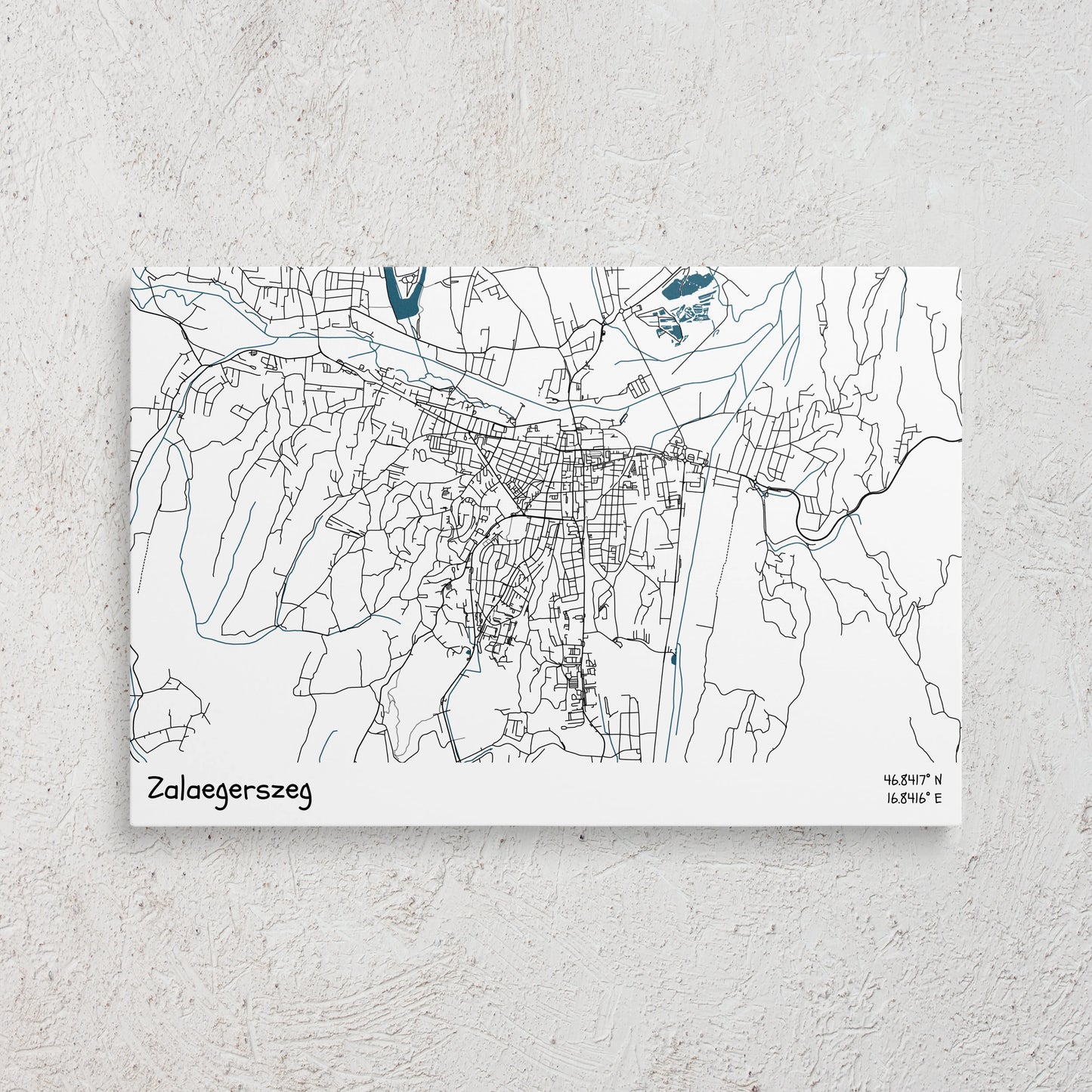 Zalaegerszeg - Térképes vászonkép