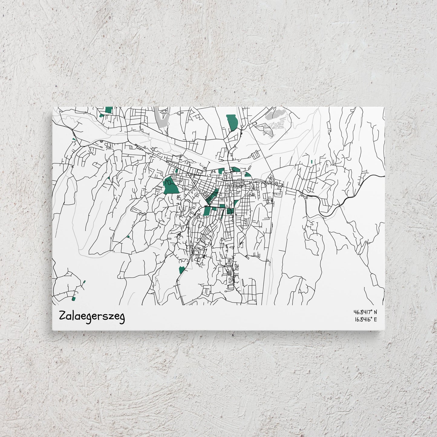 Zalaegerszeg - Térképes vászonkép