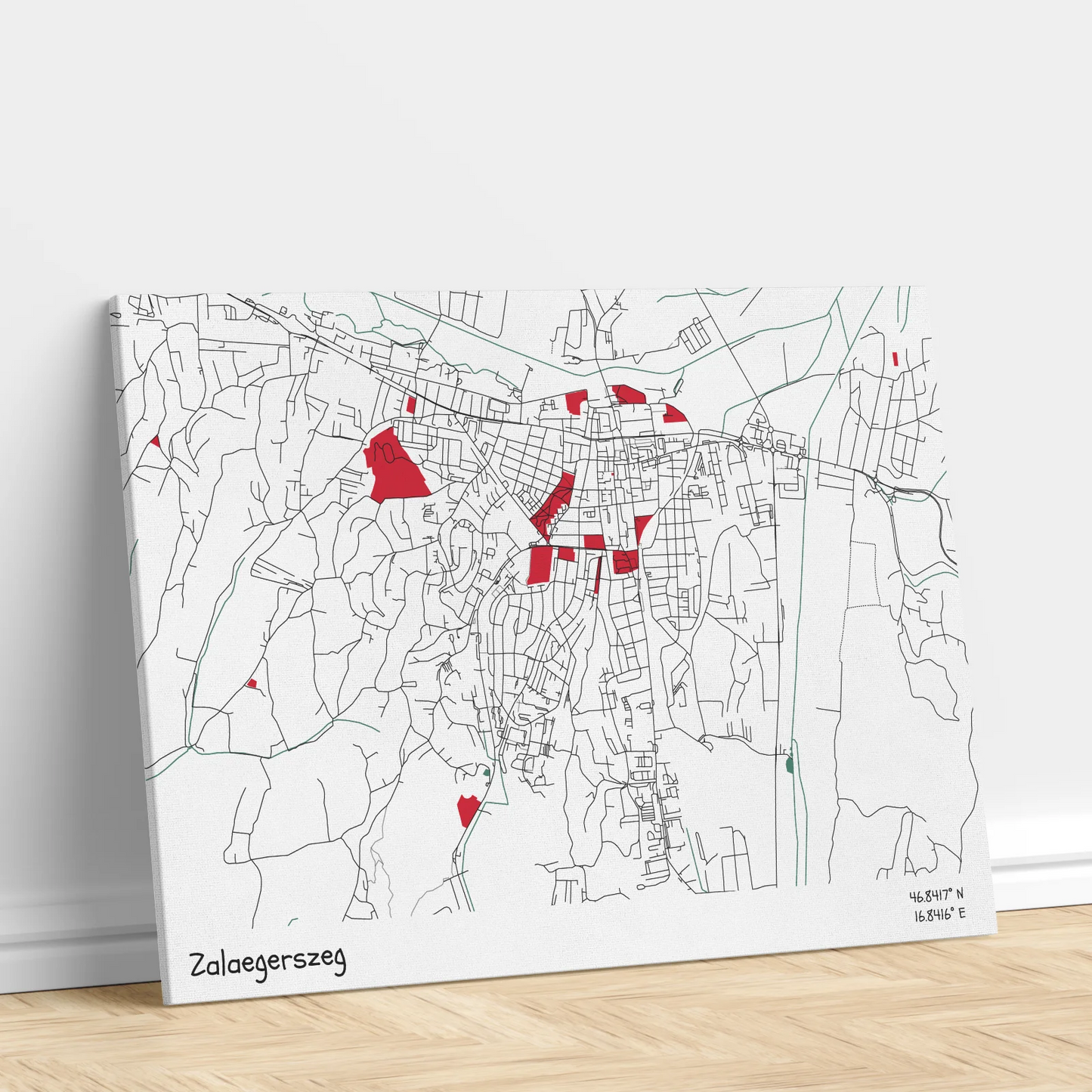 Zalaegerszeg - Térképes vászonkép
