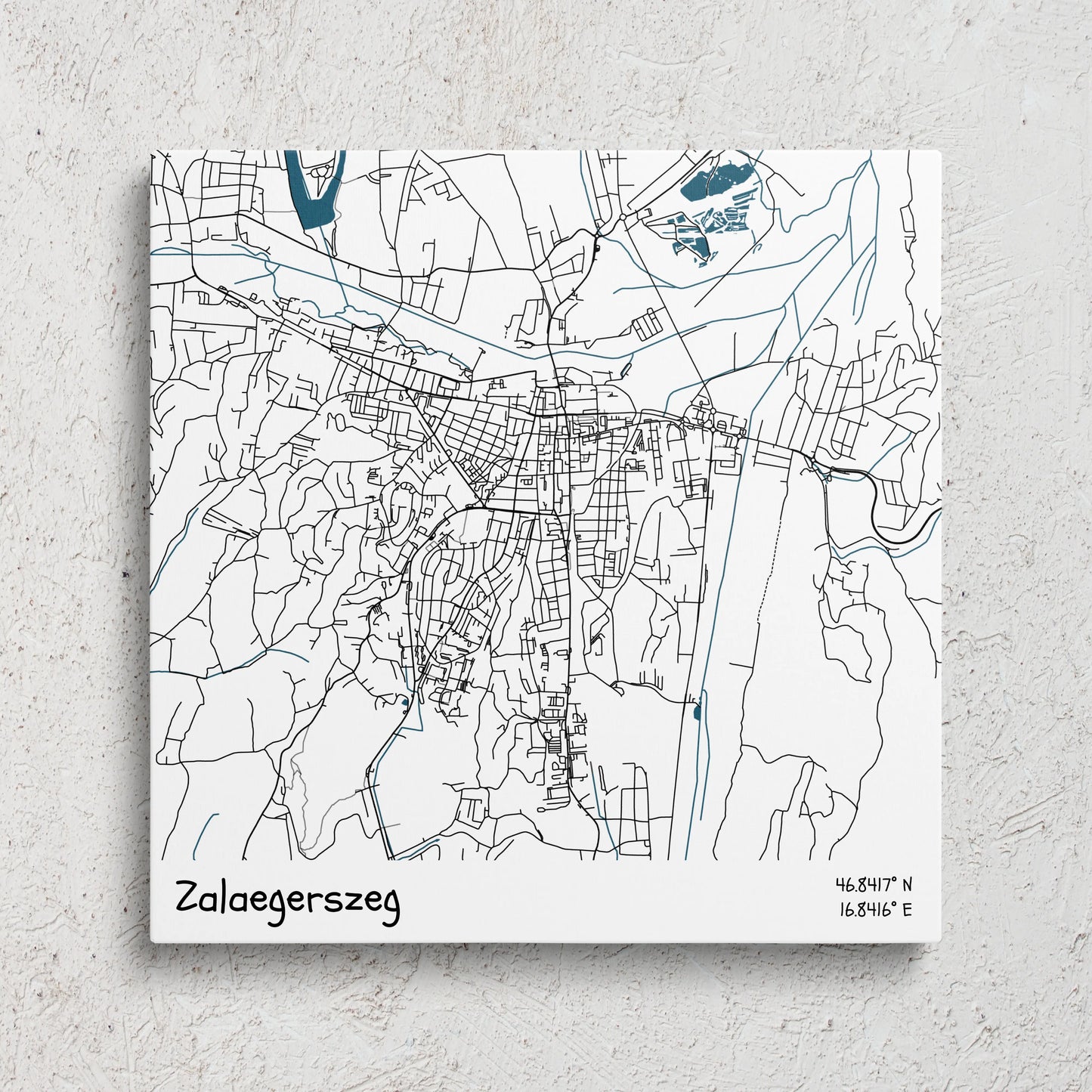Zalaegerszeg - Térképes vászonkép