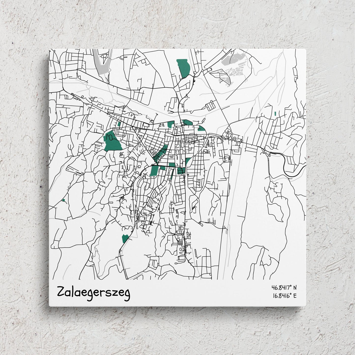 Zalaegerszeg - Térképes vászonkép